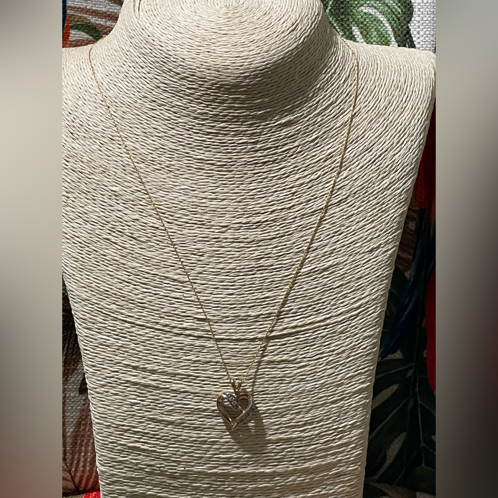 10k Solid Yellow Gold Diamond Necklace